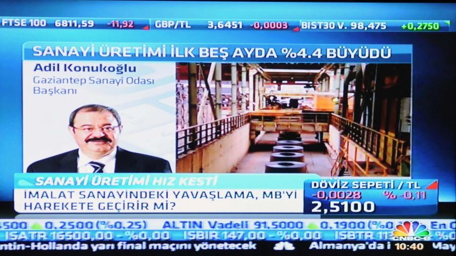 KONUKOĞLU, CNBC-e KANALINDA SANAYİ ÜRETİMİNİ DEĞERLENDİRDİ